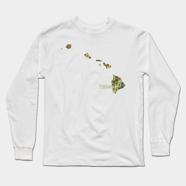 Hawaii State Map Board Games Long Sleeve T-Shirt by adamkenney